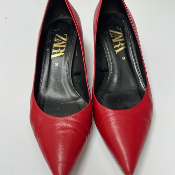 Zara Shoes Zara Red Kitten Heels Poshmark